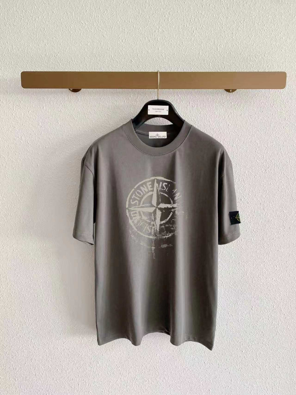 Stone Island Worn Compass Rose Badge Oversized Print T-Shirt