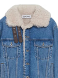 LOEWE trucker jacket in denim and shearling