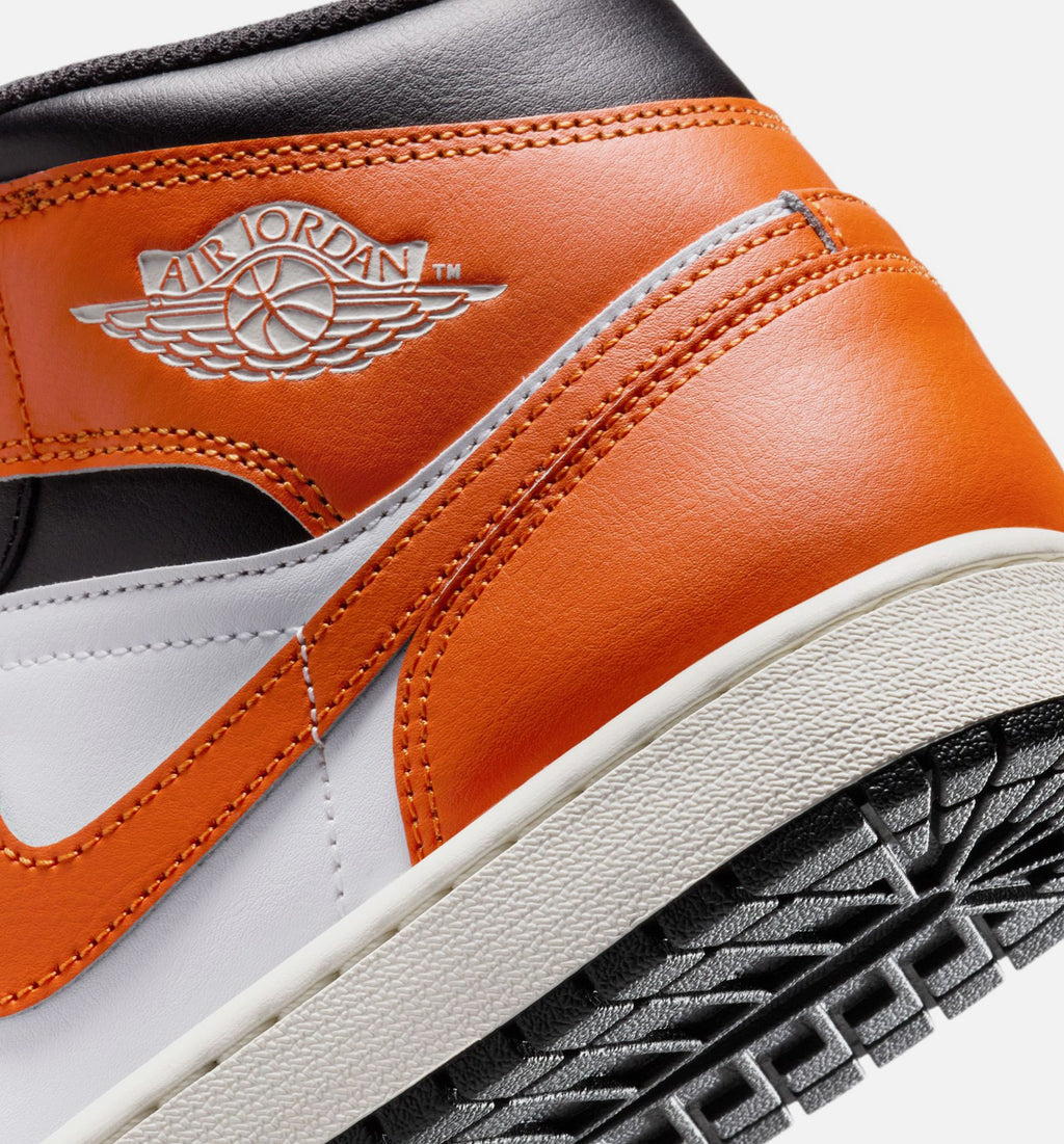 Air Jordan 1 Mid Men's Lifestyle Shoes - Starfish White Sail Black